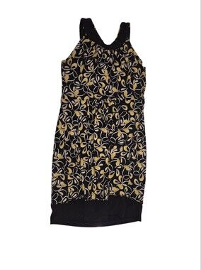 Enfocus Studio Black and Yellow Printed Women's Dress